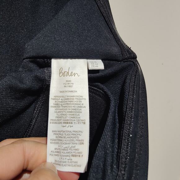 Boden Women's Sz 14 US Black Cut Out Detail String One Piece Swimsuit  Halter - Picture 6 of 8